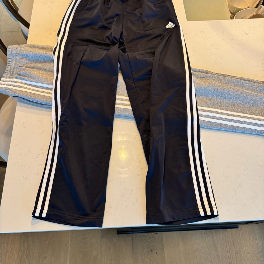 Adidas Men’s Black Joggers with White Stripes